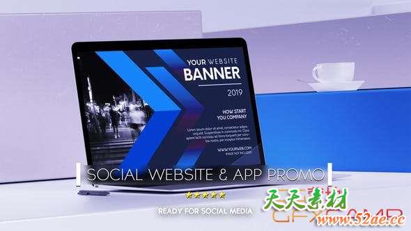 AE模板-社交网络APP宣传介绍视频展示 Social Website Promo & App Promo-天天素材网