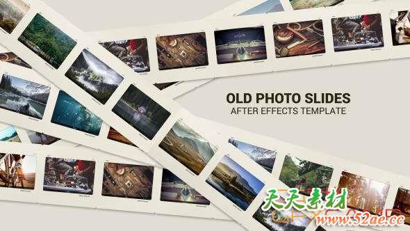 AE模板-拍立得老照片相册片头 Old Photo Slides-天天素材网