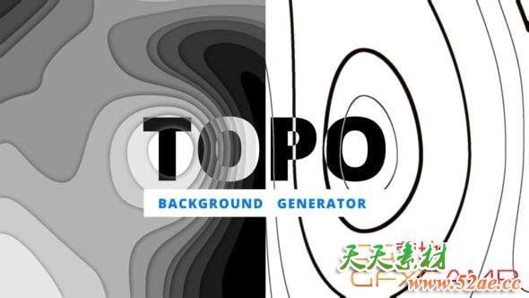 AE模板-抽象等高线风格背景动画 Background-天天素材网