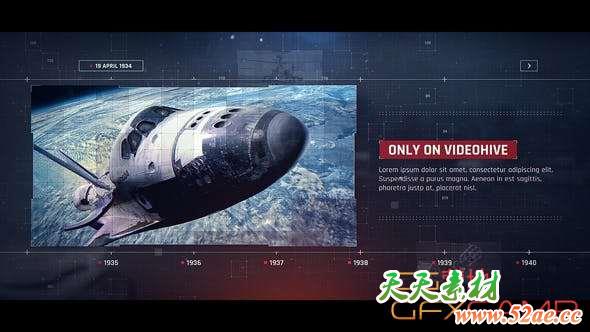 AE模板-科技感时间线宣传片头 Digital Technology Timeline-天天素材网