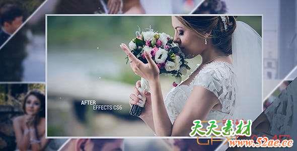 AE模板-简单浪漫婚礼相册照片开场 Wedding Slide-天天素材网