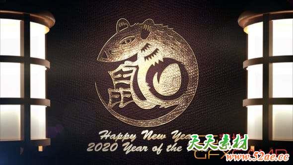 AE模板-中国新年鼠年动画片头 Chinese New Year – Traditional Release-天天素材网