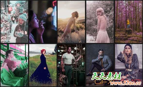 100组PS/LR创意图片调色预设 RGGEDU – Creative Color Grading Packs-天天素材网