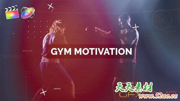 FCPX模板插件-体育健身视频宣传包装片头 Fitness Motivation-天天素材网