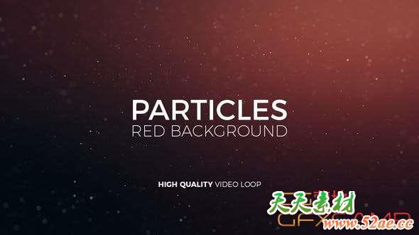 红色粒子飘动背景视频素材 Particles Red Background-天天素材网