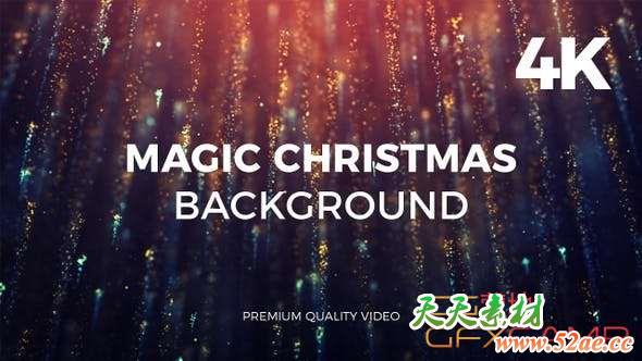 圣诞节梦幻粒子背景视频素材 Magic Christmas Background 4K-天天素材网