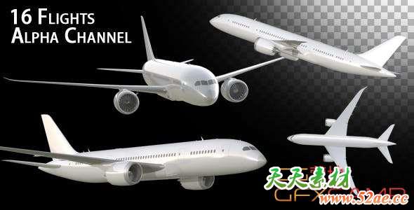 三维飞机动画带通道视频素材 Airplane Pack Deluxe-天天素材网