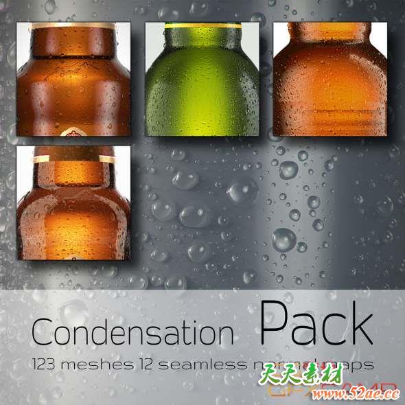 水滴液化深度贴图笔刷预设 Gumroad – CGI Condensation Pack by Jirka Krivanek-天天素材网