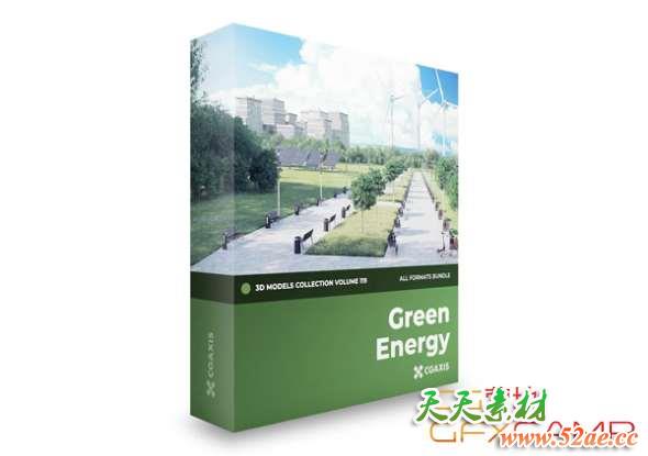 公共环境节能设施3D模型 CGAxis – Green Energy 3D Models Collection – Volume 119 (C4D/MAX/FBX/OBJ等格式)-天天素材网