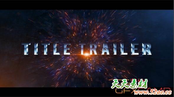 AE模板-大气火星粒子文字宣传片 Title Trailer-天天素材网