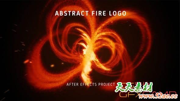 AE模板-火焰汇聚文字Logo动画 Abstract Fire Logo-天天素材网