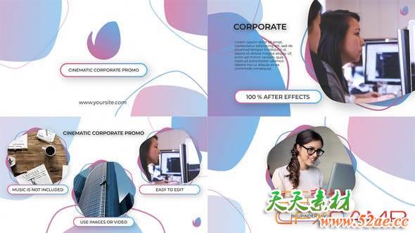 AE模板-清新简洁商务公司栏目包装 Cinematic Corporate Promo-天天素材网