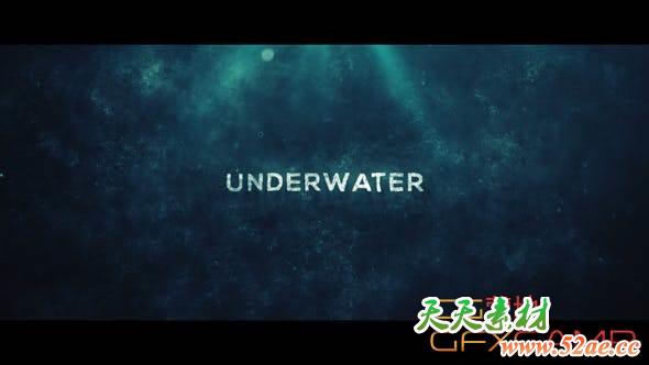 AE模板-大气水底文字标题宣传片开场 Underwater Trailer-天天素材网