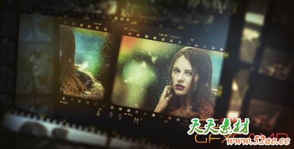 AE模板-电影放映机胶卷图片开场 Director’s Cut Titles Slideshow-天天素材网