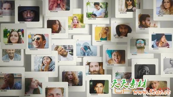 AE模板-拍立得照片墙Logo动画 Slides Logo Opener-天天素材网