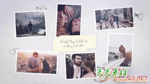 AE模板-纸飞机照片相册爱情回忆片头 Brighter Moments-天天素材网