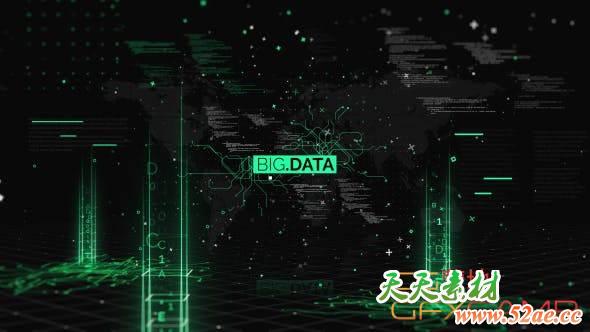 AE模板-大数据科技感视频宣传片头 Big Data Trailer-天天素材网