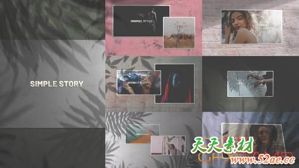 AE模板-优雅墙壁照片相册展示 Simple Story-天天素材网