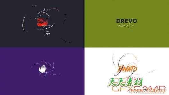 AE模板-线条路径Logo动画 Simple Art Logo Reveal-天天素材网