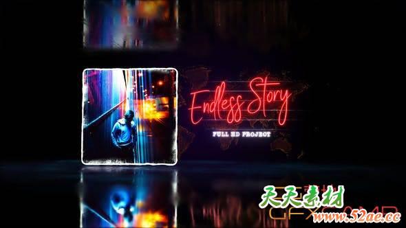 AE模板-地面反射图片幻灯片展示片头 Endless Story Stylish Slideshow-天天素材网