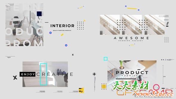 AE模板-家具装修产品宣传介绍片头 Visual Furniture Product Promo-天天素材网