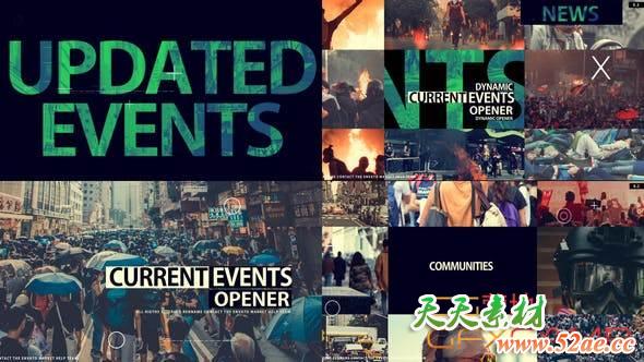 AE模板-新闻事件宣传介绍快闪片头 News And Current Events Opener-天天素材网