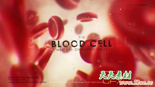 AE模板-红细胞医疗文字片头 Red Blood Medical Opener-天天素材网