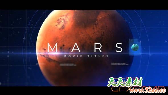 AE模板-科技感火星文字宣传片头 Mars Movie Titles-天天素材网