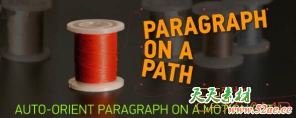 MG文字动画路径排列AE脚本 Aescripts Paragraph on a Path V1.1.1 + 使用教程-天天素材网