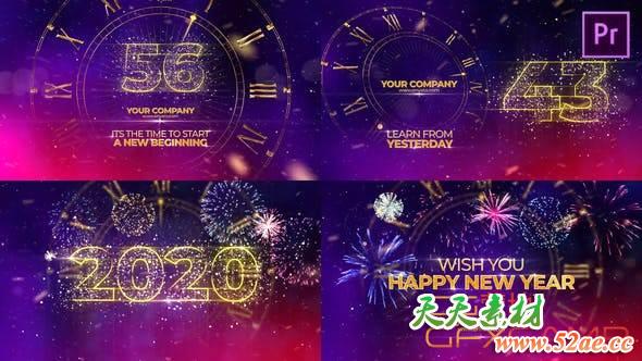 PR预设模板-新年倒计时片头动画 New Year Countdown 2020 Premiere Pro-天天素材网
