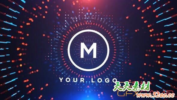 AE模板-环形科技感Logo动画 Circles Logo Reveal-天天素材网