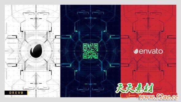 AE模板-科技感Logo动画片头 Future HUD Opening-天天素材网