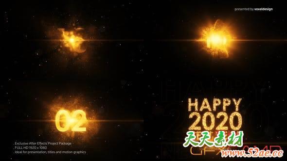AE模板-新年倒计时片头 Happy New Year Countdown-天天素材网