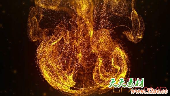 AE模板-流动粒子Logo动画 Flowing Particles Drop Logo-天天素材网