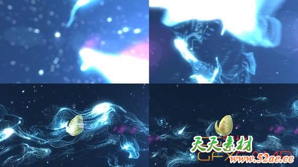 AE模板-流动粒子冲击Logo动画 Particles Streaks Logo Reveal-天天素材网