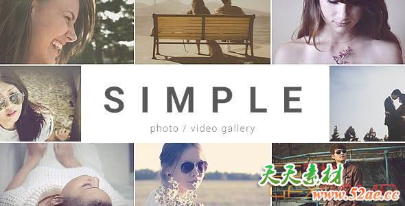 AE模板-简洁切割幻灯片开场 SIMPLE – Parallax Photo Gallery-天天素材网