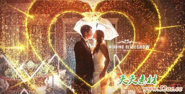 AE模板-浪漫爱心婚礼视差图片相册片头 Wedding Romantic Parallax-天天素材网