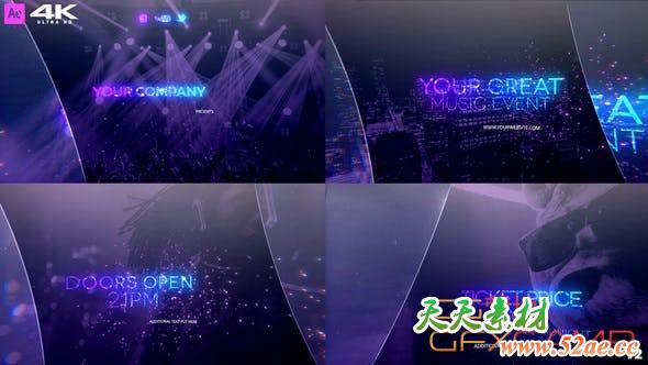 AE模板-时尚音乐视频宣传片头 The Great Music Event v2-天天素材网