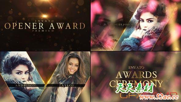 AE模板-梦幻金色奢华颁奖典礼包装片头 Awards Show Packaging-天天素材网