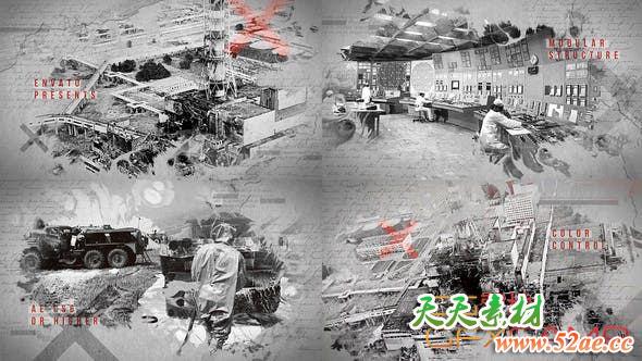 AE模板-黑白水墨遮罩幻灯片历史开场 History Dramatic Opener-天天素材网