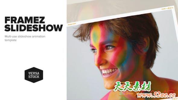 AE模板-拍立得照片相册开场片头 Framez Slideshow-天天素材网