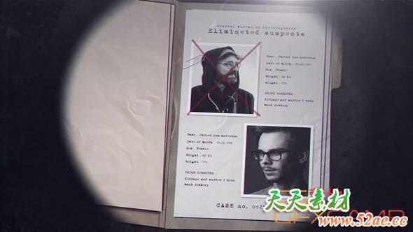 AE模板-犯罪档案调查片头 Crime Investigation-天天素材网