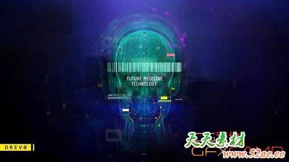 AE模板-未来人体科幻医疗头脑动画 Future Medicine Technology-天天素材网