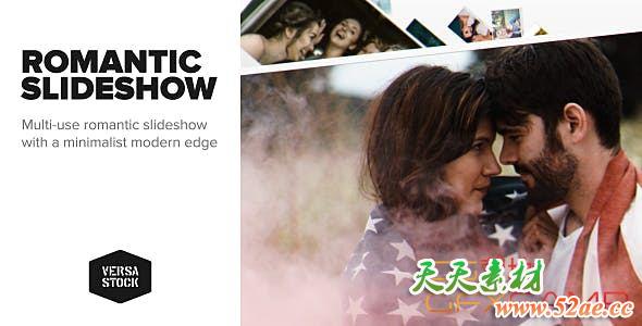 AE模板-浪漫回忆婚礼照片相册幻灯片开场 Romantic Slideshow-天天素材网