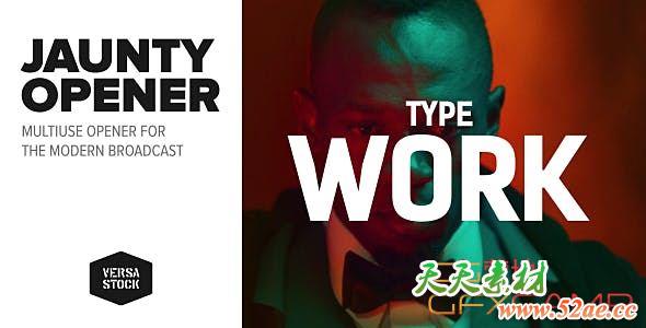 AE模板-视频文字快闪片头 Jaunty Stomp Opener-天天素材网