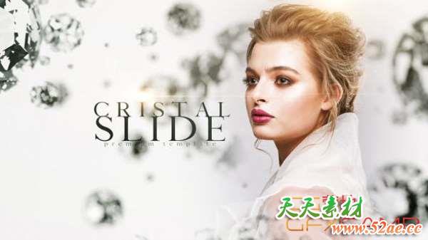 AE模板-优雅水晶钻石包装片头 Crystal Slide-天天素材网
