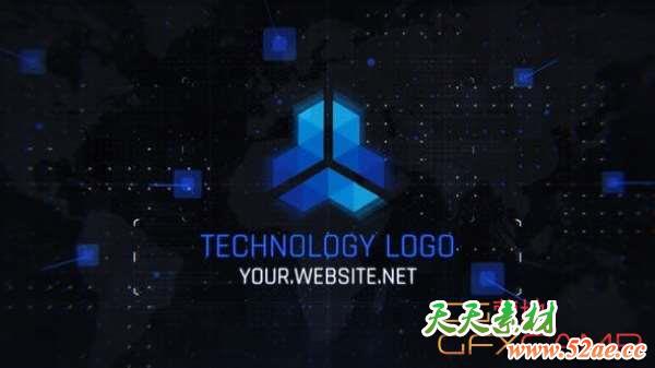 AE模板-科技感Logo动画 Technology Logo-天天素材网