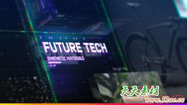 AE模板-科技感幻灯片HUD元素动画开场 Futuristic HUD Slideshow-天天素材网