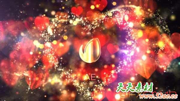 AE模板-虚焦爱心背景文字片头 Glitter Love Titles-天天素材网