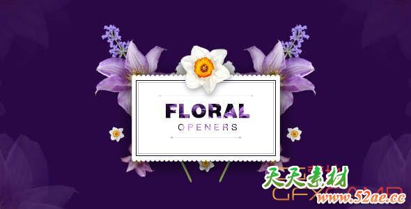 花朵边框装饰文字Logo动画视频素材 Floral 8 Opening Footages-天天素材网